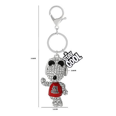 Peanuts Snoopy Joe Cool Crystal Pavé Bag Charm Keychain Officially