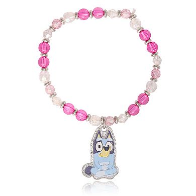 Bluey Beaded Bracelet Set, 4-Pack, Character Charms, Adjustable Stretch
