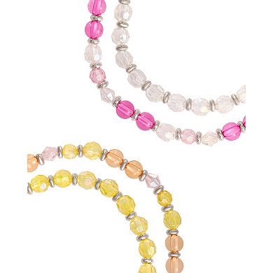 Bluey Beaded Bracelet Set, 4-Pack, Character Charms, Adjustable Stretch