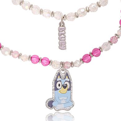 Bluey Beaded Bracelet Set, 4-Pack, Character Charms, Adjustable Stretch