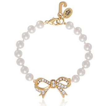 Juicy Couture Pearl Bracelet with Pave Bow