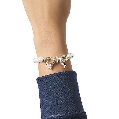 Juicy Couture Pearl Bracelet with Pave Bow