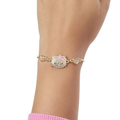 Hello Kitty Adjustable Bracelet with Pave Pink Bow & Crystals