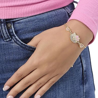 Hello Kitty Adjustable Bracelet with Pave Pink Bow & Crystals