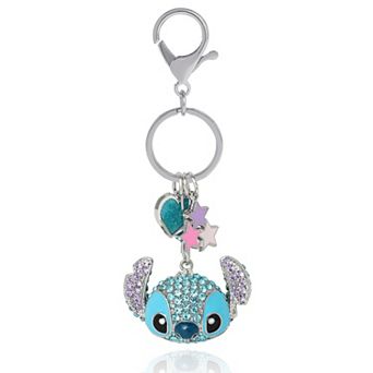 Disney Stitch Crystal Cluster Pavé Bag Charm Keychain Officially Licensed