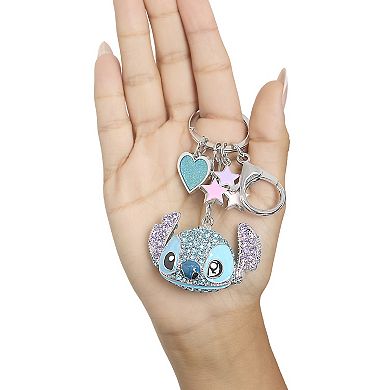 Disney Stitch Crystal Cluster Pavé Bag Charm Keychain Officially Licensed