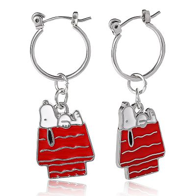 Peanuts Snoopy & Woodstock 6-Pack Studs & Hoops, Officially Licensed