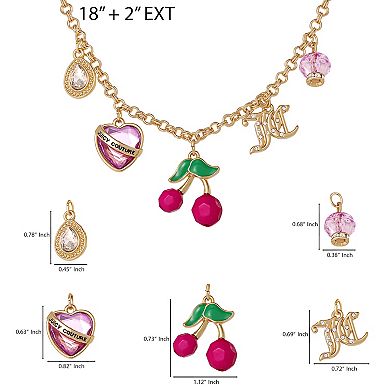 Juicy Couture Cherry Charm Necklace - 18 + 2''