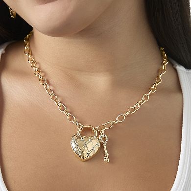 Juicy Couture Heart Locket Pendant Necklace, Gold‑Tone