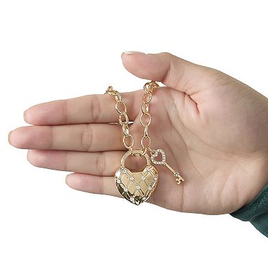 Juicy Couture Heart Locket Pendant Necklace, Gold‑Tone