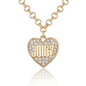 Juicy Couture Heart Script Logo Necklace