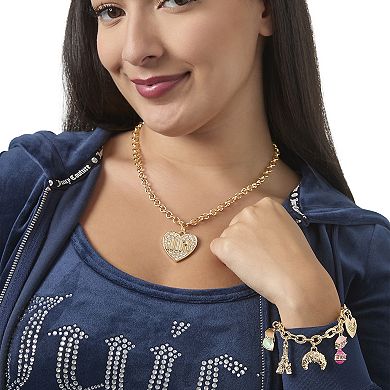 Juicy Couture Heart Script Logo Necklace