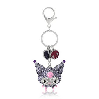 Kuromi Crystal Cluster Pavé Bag Charm Keychain Officially Licensed Sanrio