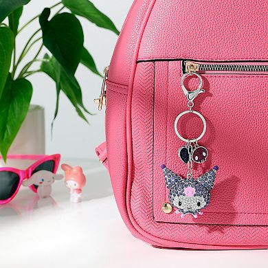 Kuromi Crystal Cluster Pavé Bag Charm Keychain Officially Licensed Sanrio
