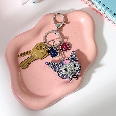Kuromi Crystal Cluster Pavé Bag Charm Keychain Officially Licensed Sanrio