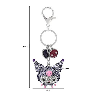 Kuromi Crystal Cluster Pavé Bag Charm Keychain Officially Licensed Sanrio