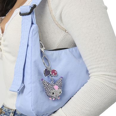 Kuromi Crystal Cluster Pavé Bag Charm Keychain Officially Licensed Sanrio