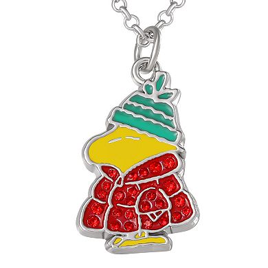 Peanuts Snoopy & Woodstock Necklace Set, 2-Piece, Silver-Tone