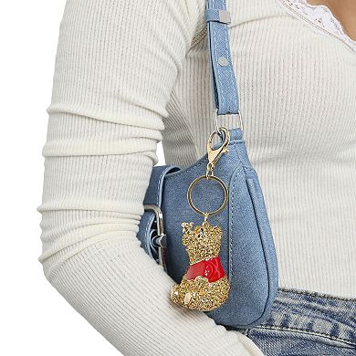 Disney Winnie the Pooh Crystal Pavé Bag Charm Keychain Officially Licensed