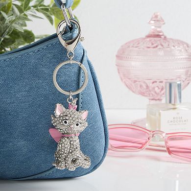 Aristocats Marie Crystal Pavé Bag Charm Keychain Officially Licensed