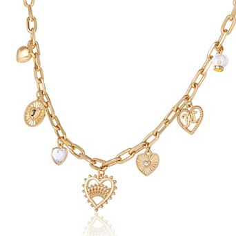 Juicy Couture Heart Juicy Logo Charm Necklace - 18+2''
