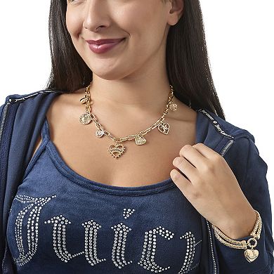 Juicy Couture Heart Juicy Logo Charm Necklace - 18+2''