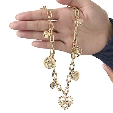 Juicy Couture Heart Juicy Logo Charm Necklace - 18+2''