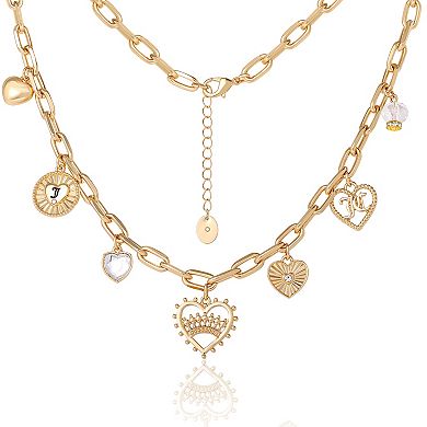 Juicy Couture Heart Juicy Logo Charm Necklace - 18+2''