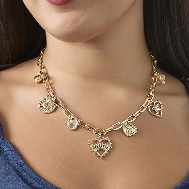 Juicy Couture Heart Juicy Logo Charm Necklace - 18+2''