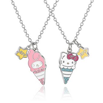 Sanrio My Melody and Hello Kitty BFF Necklace for 2 Official License, Best Friend Necklace Set