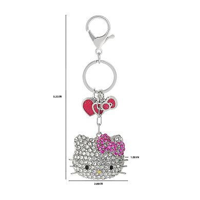Hello Kitty Crystal Cluster Pavé Bag Charm Keychain Officially Licensed Sanrio