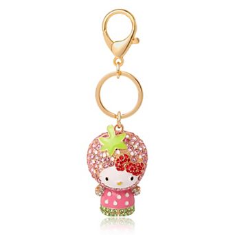 Hello Kitty x Strawberry Shortcake Crystal Pavé Bag Charm Keychain Officially Licensed