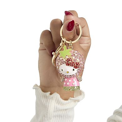 Hello Kitty x Strawberry Shortcake Crystal Pavé Bag Charm Keychain Officially Licensed