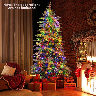 Gymax 6/7.5/9 FT Christmas Tree w/714/1163/1170 Branch Tips 260/380/560 LED Lights 3 Timers Remote