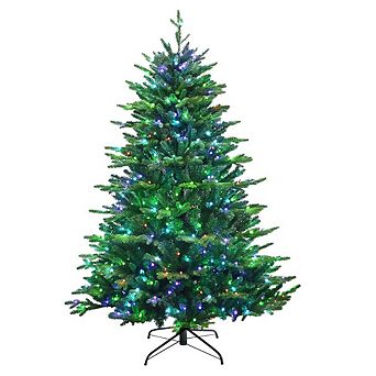 Gymax 6/7/8 FT Pre-lit Artificial Christmas Tree w/ APP Control & 15 Lighting Modes