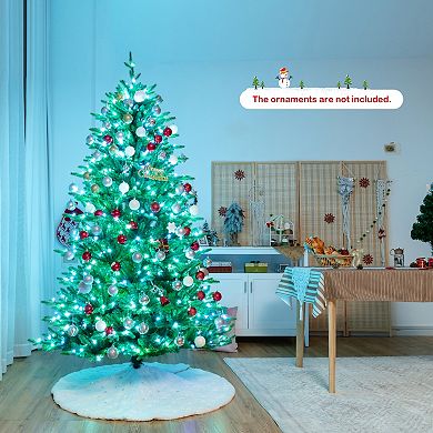 Gymax 6/7/8 FT Pre-lit Artificial Christmas Tree w/ APP Control & 15 Lighting Modes