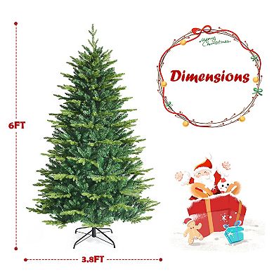 Gymax 6/7/8 FT Pre-lit Artificial Christmas Tree w/ APP Control & 15 Lighting Modes