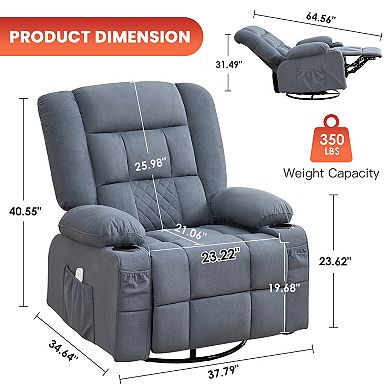 Kneading Massage Rocker Recliner Chair with 4-Point 3D Kneading Massage and Heat