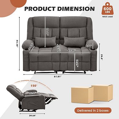 Oversized Recliner Loveseat with Cup Holders