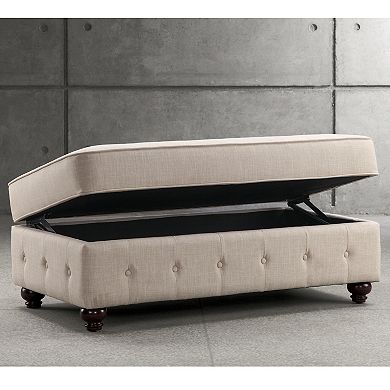 Modern Retangle Tufted Storage Ottoman