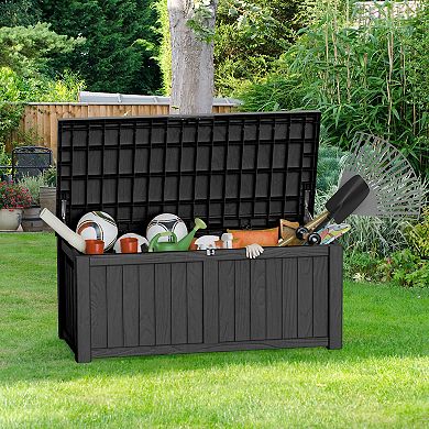 120 Gal. Wicker Resin Outdoor Patio Storage Deck Box