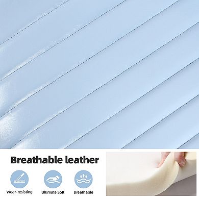 Modern Leather Upholstered Dining Chairs (Set of 2)