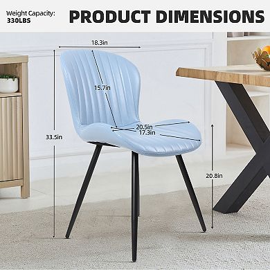 Modern Leather Upholstered Dining Chairs (Set of 2)