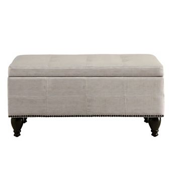 Vintage Linen Bench with Wood Legs