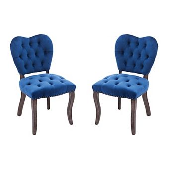 Vintage Tufted Upholstered Dining Chair Set of 2