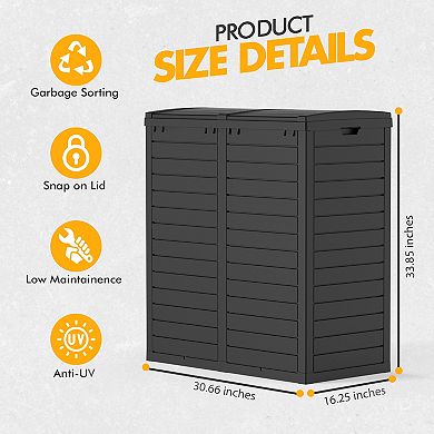 62 Gal. Outdoor Patio Trash Can Deck Box