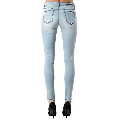 Women's Stretch Light Wash Slashed Destroyed Premium Jeans