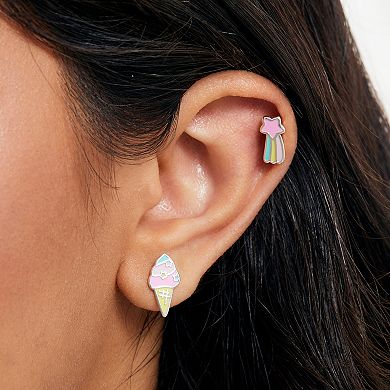 Sanrio Hello Kitty & Friends Clip-On Earrings 3-Pack, Official License - Silver