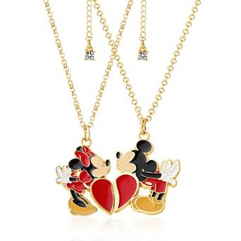 Disney Mickey & Minnie Mouse 2 pc Necklace Set for Couples & Best Friends