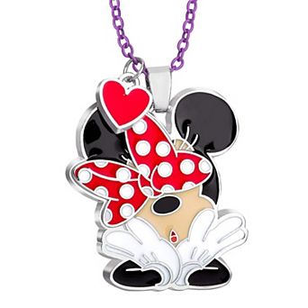 Disney Minnie Mouse and Heart Polka Dot Bow Necklace